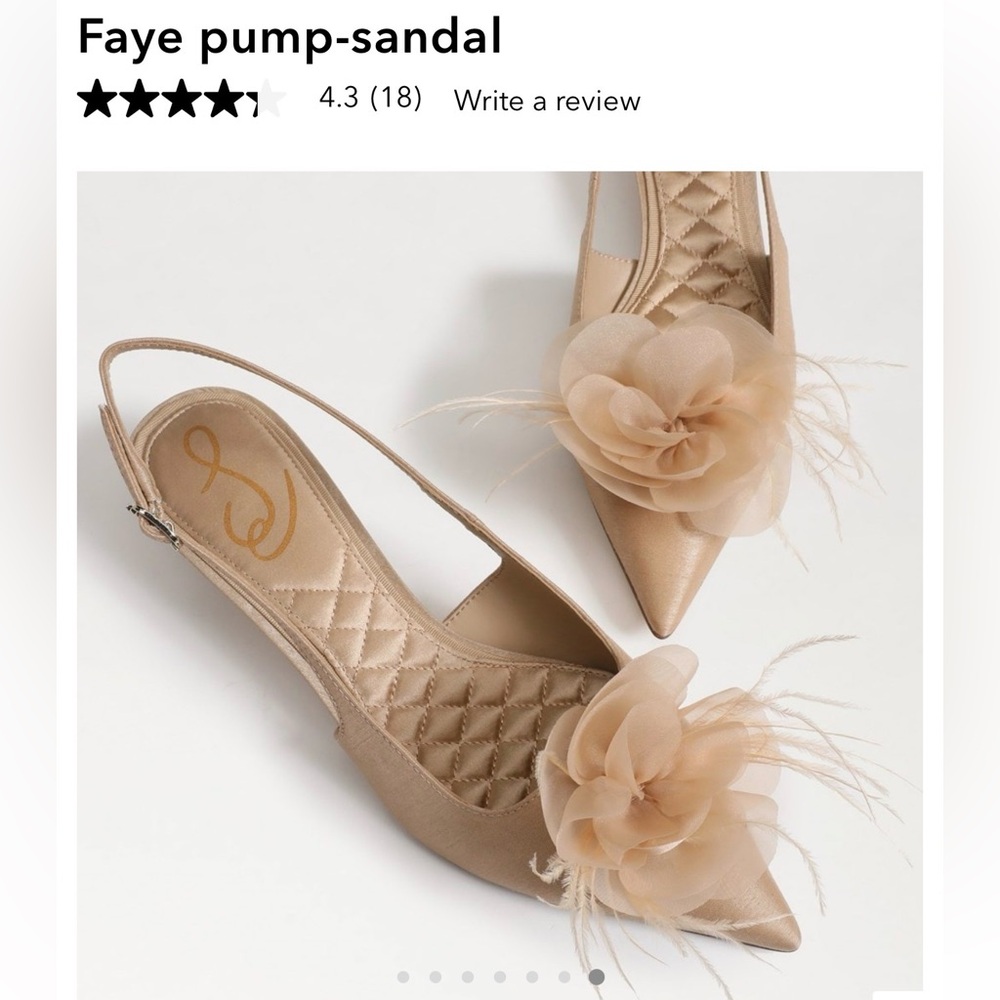 Sam Edelman “Faye” Flower Slingback Pump Sandals – Brand New